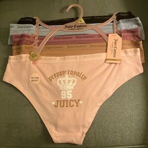 👑✨Juicy Couture 5-pack logo crest cotton hipster panties sz L NWT